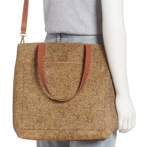 Madewell Medium Transport Genuine Calf Hair Tote - Picture 1 of 8